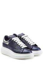 Alexander Mcqueen Alexander Mcqueen Metallic Leather Sneakers - Blue