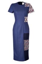 Roksanda Roksanda Wool Blend Patchwork Langston Dress - Multicolored