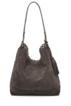 Vanessa Bruno Vanessa Bruno Suede Etoile Hobo With Stud And Eyelet Trim - Grey