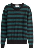 Ami Ami Striped Pullover With Baby Lama And Alpaca Wool - Black