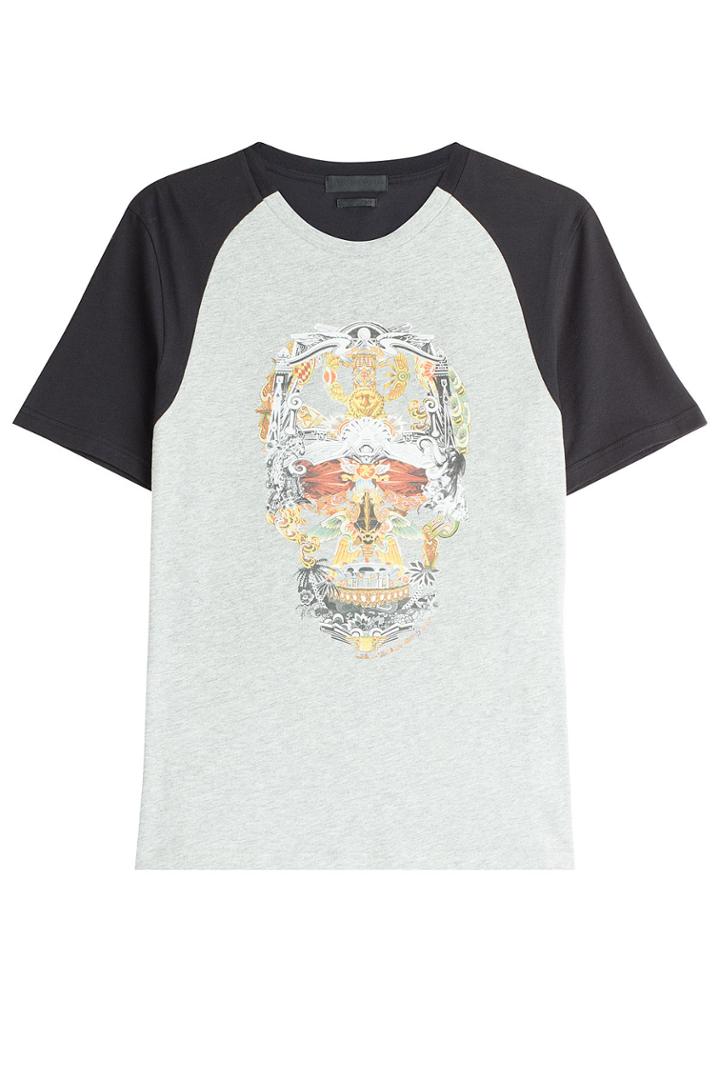 Alexander Mcqueen Alexander Mcqueen Printed Cotton T-shirt - Grey