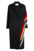 Anya Hindmarch Anya Hindmarch Spectrum Stripes Virgin Wool Coat With Mink Fur