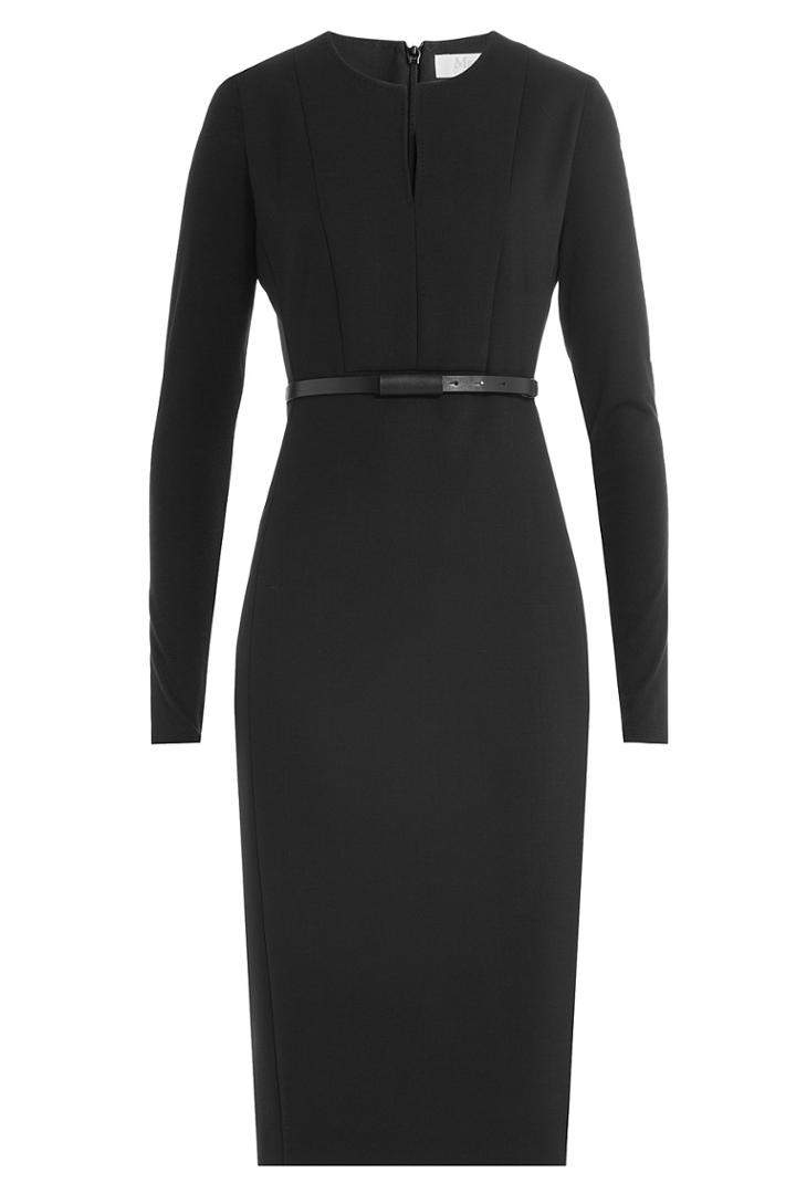 Max Mara Max Mara Virgin Wool Dress With Belt - Black