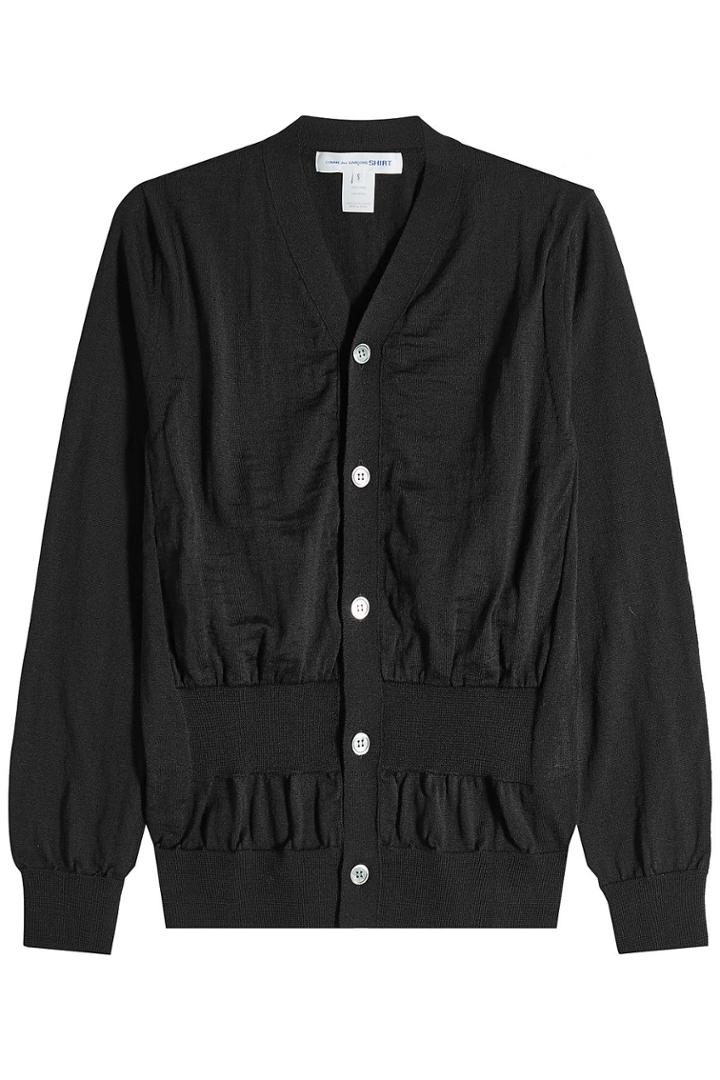 Comme Des Garcons Shirt Comme Des Garcons Shirt Wool Cardigan With Gathered Waist