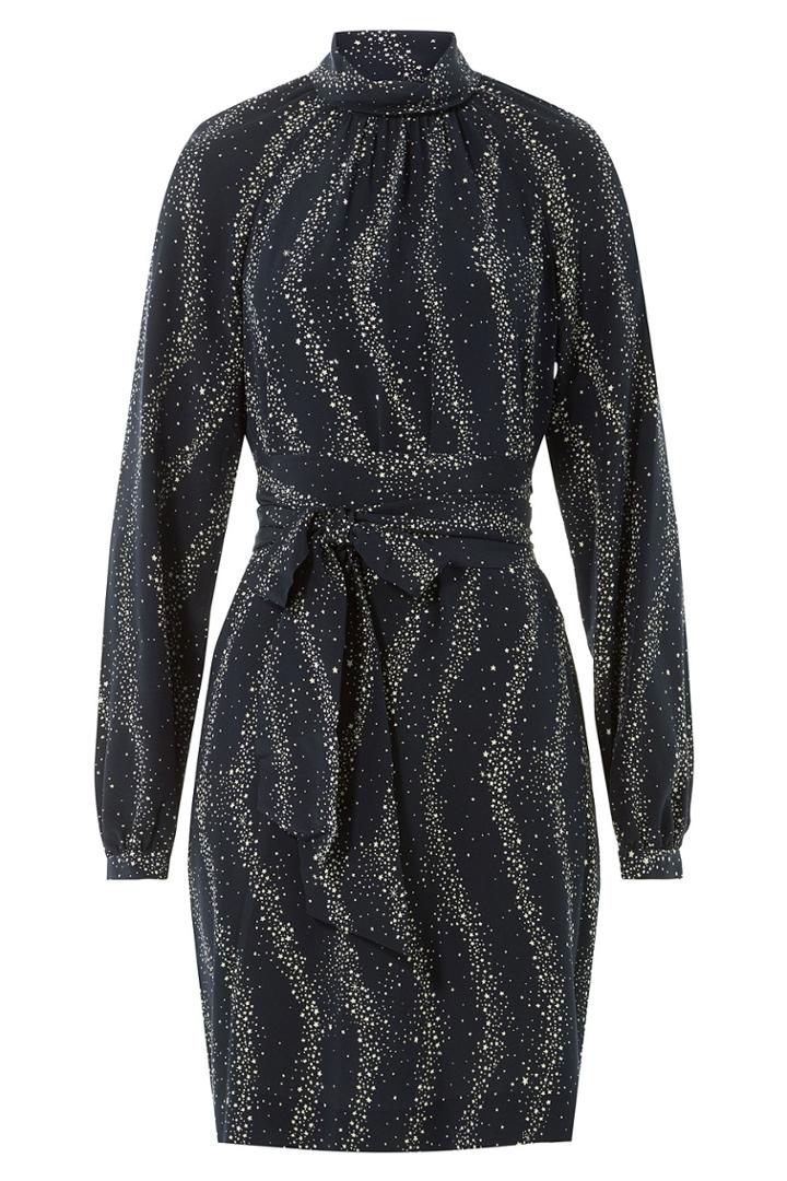 Vanessa Seward Vanessa Seward Star Print Silk Dress With High Neck - Multicolor