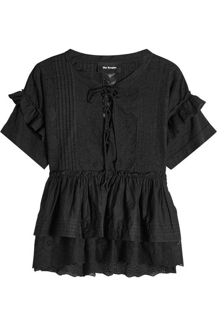 The Kooples The Kooples Embroidered Cotton Top