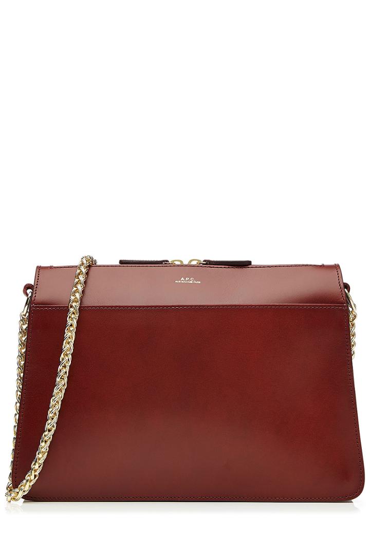 A.p.c. A.p.c. Leather Top Zip Satchel - Red