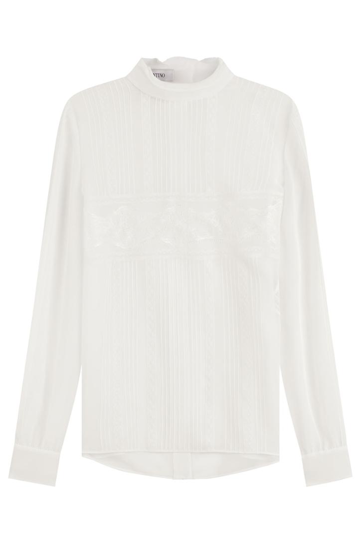 Valentino Valentino Silk Blouse With Lace - White