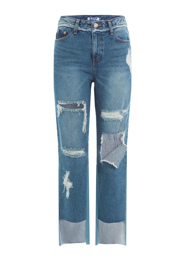 Sjyp Sjyp Distressed Cropped Jeans - Blue