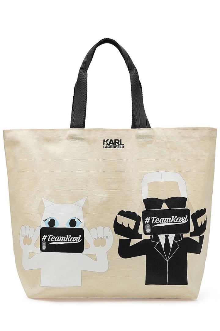 Karl Lagerfeld Karl Lagerfeld Printed Canvas Tote Bag