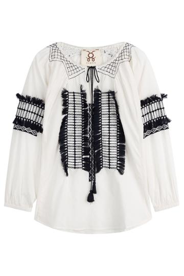 Figue Figue Tasmeen Embroidered Cotton Tunic - White