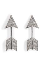 Anita Ko Anita Ko 18kt White Gold Arrow Earrings With Diamonds - Silver
