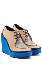 Jil Sander Jil Sander Suede And Leather Lace-up Wedges - Multicolor