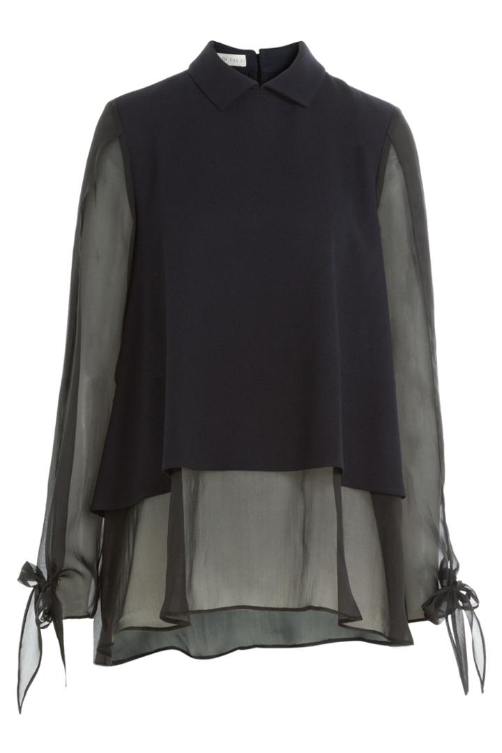 Nobi Talai Nobi Talai Blouse With Wool And Silk - Blue