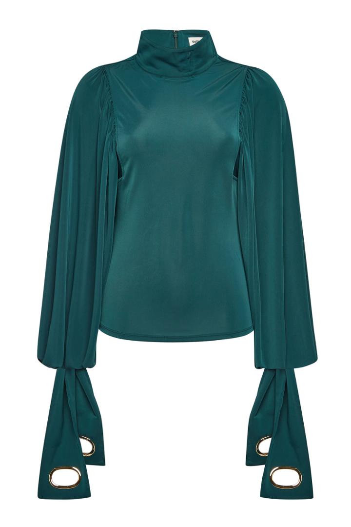 Self-portrait Self-portrait Top With Eyelet-tie Sleeves