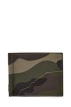 Valentino Valentino Camouflage Print Leather Card Wallet