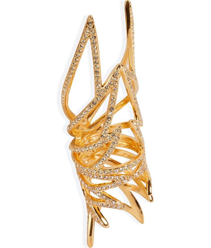 Eddie Borgo Gold-plated Pave Wing Ring