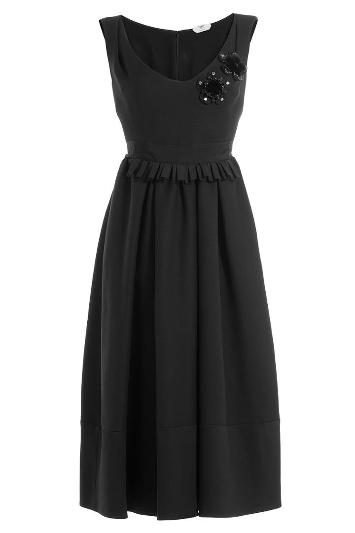 Fendi Fendi Embellished Wool-silk Cocktail Dress