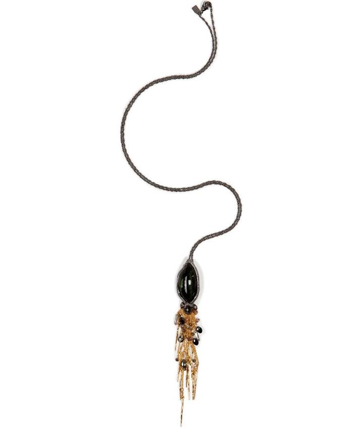 Alexis Bittar Ruthenium With Gold-toned Tassel Pendant Necklace