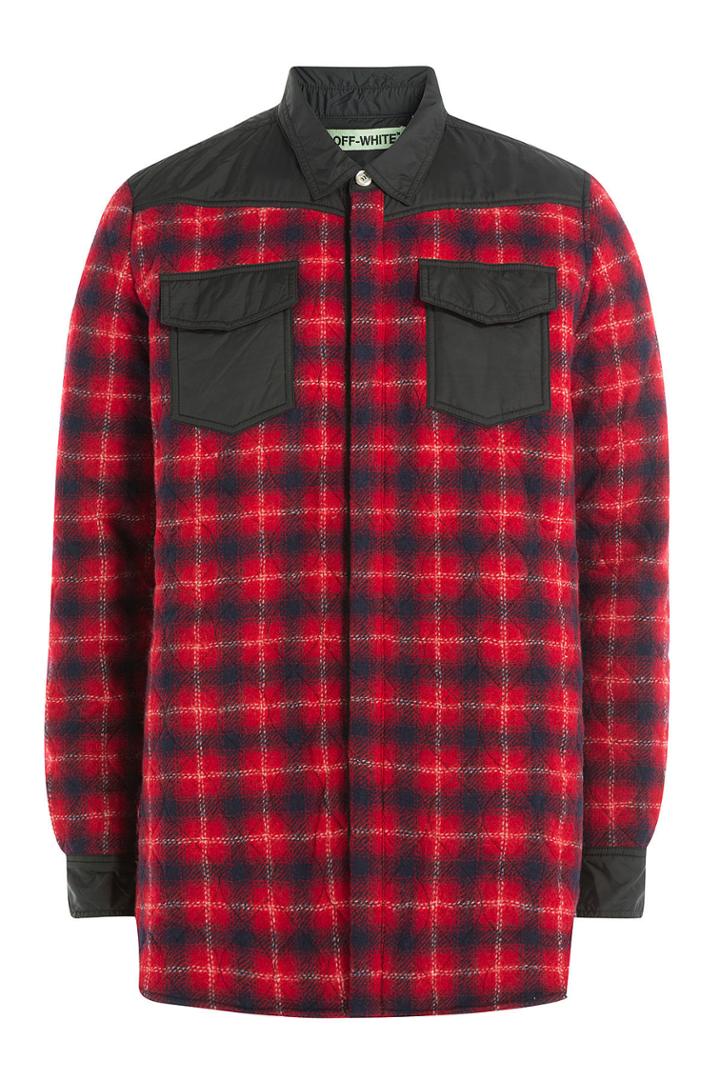 Off White Off White Quilted Jacket With Wool