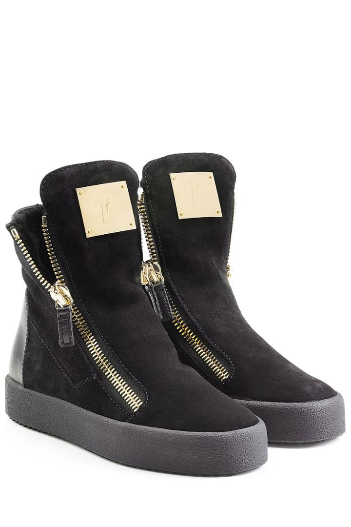 Giuseppe Zanotti Giuseppe Zanotti Laceless Suede High-tops - Black