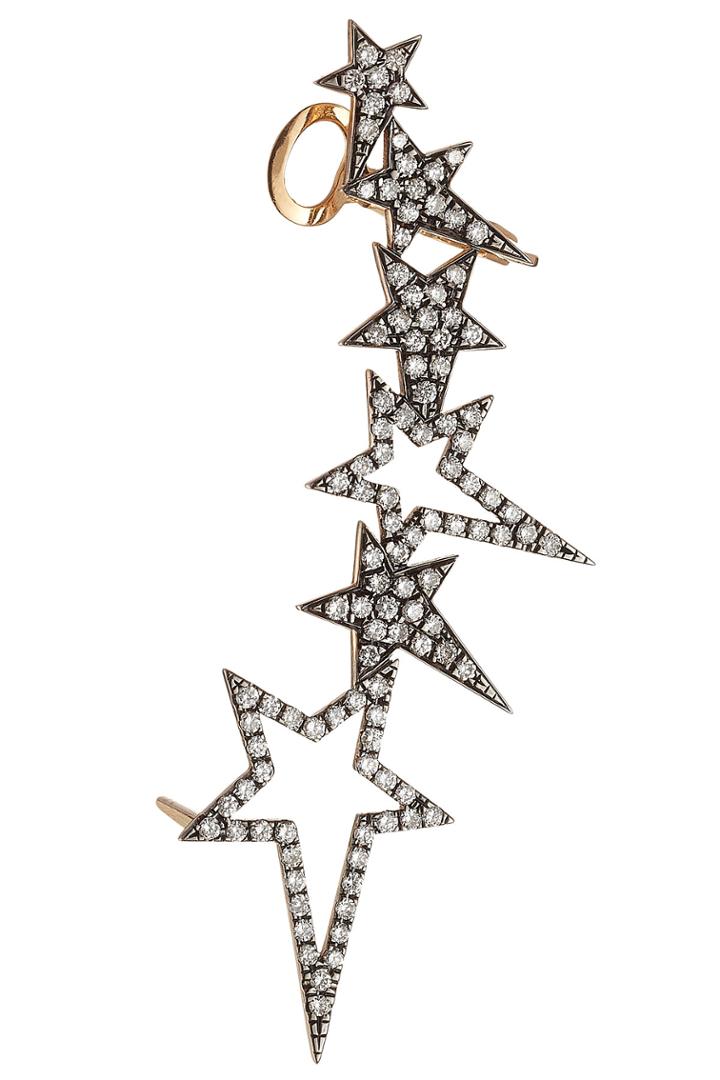 Diane Kordas Diane Kordas 18kt Rose Gold Ear Cuff With White Diamonds