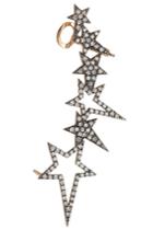 Diane Kordas Diane Kordas 18kt Rose Gold Ear Cuff With White Diamonds