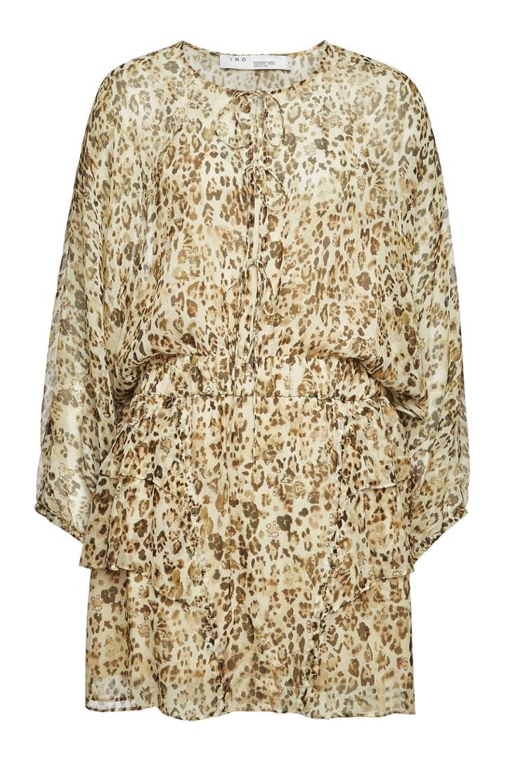 Iro Iro Caprio Animal Print Silk Mini Dress