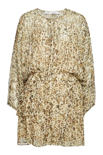 Iro Iro Caprio Animal Print Silk Mini Dress