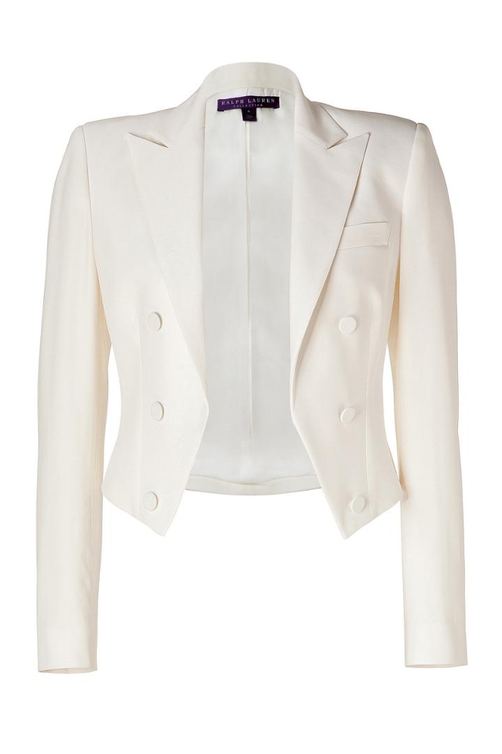 Ralph Lauren Collection Ralph Lauren Collection Ivory Satin Back Crepe Jacket