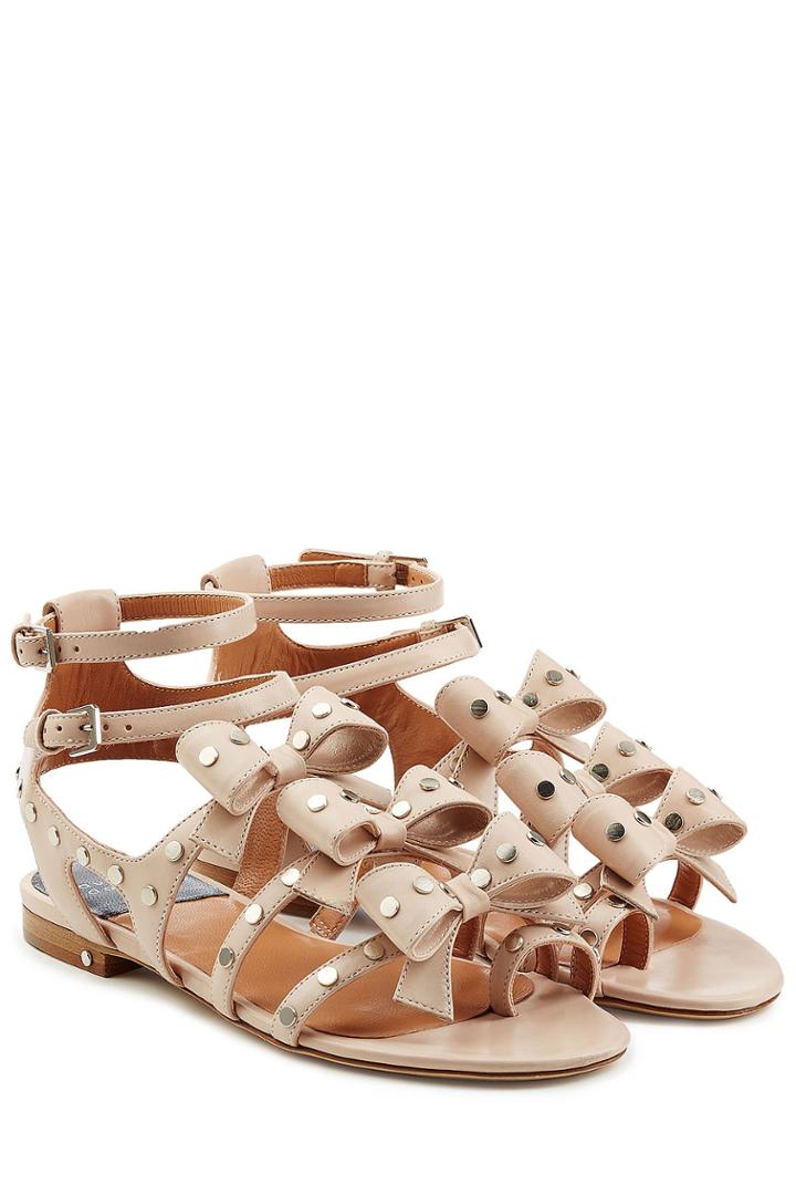 Laurence Dacade Laurence Dacade Embellished Leather Sandals - Rose