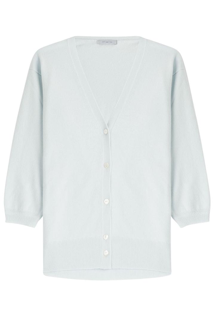 Malo Malo Cashmere Cropped Sleeve Cardigan - White