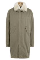 Yves Salomon Yves Salomon Cotton Parka With Fur Collar - Green