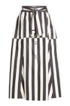 Nina Ricci Nina Ricci Striped Silk Midi Skirt