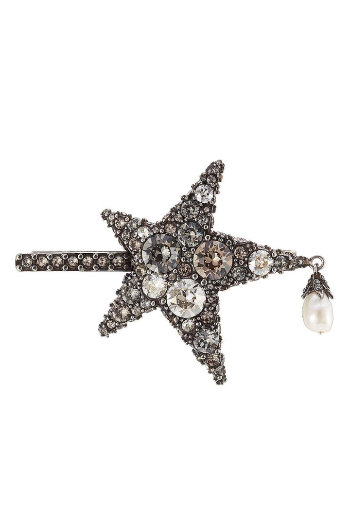 Alexander Mcqueen Alexander Mcqueen Crystal Eye Moon Brooch - Multicolored