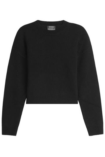 Anthony Vaccarello Anthony Vaccarello Cropped Wool Pullover - Black