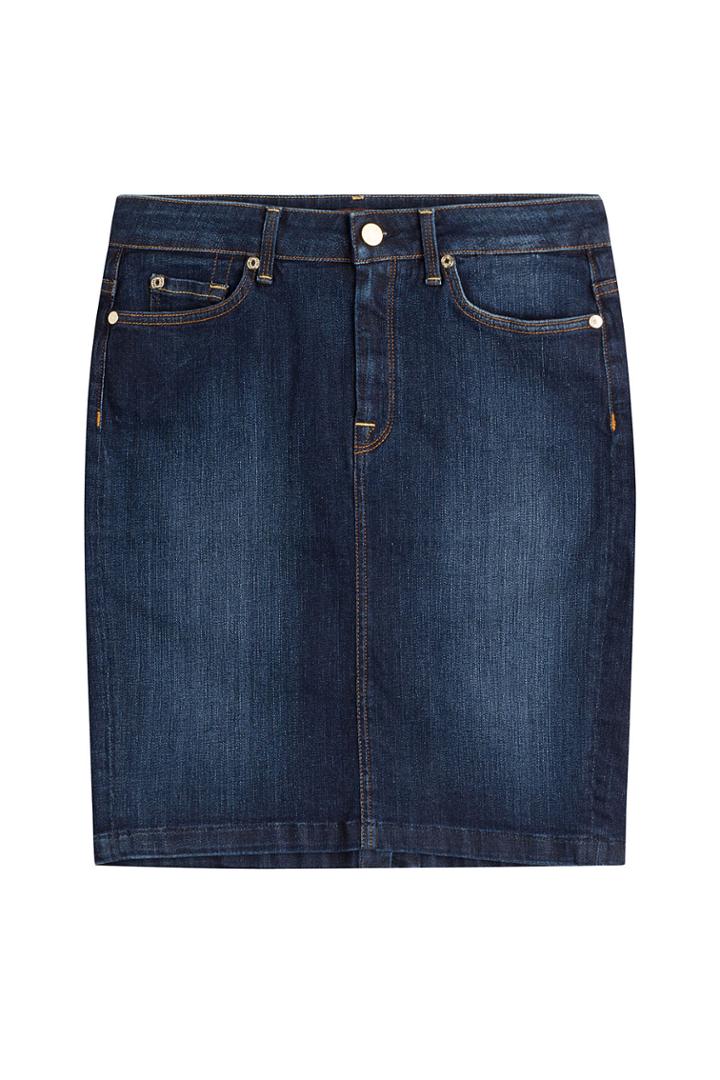 Seven For All Mankind Seven For All Mankind Cotton Jean Skirt - Blue