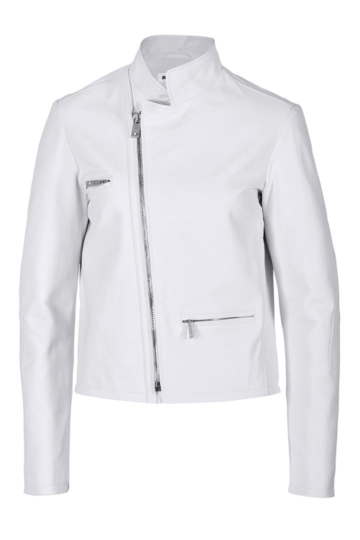 Jil Sander Jil Sander Leather Ronnie Moto Jacket - White