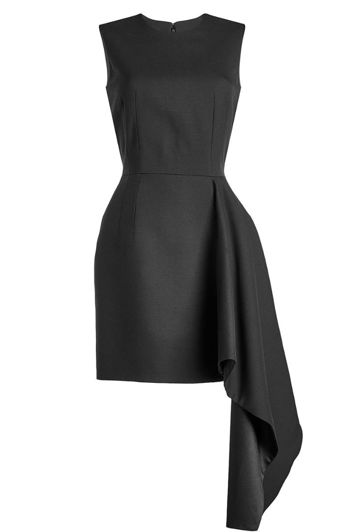 Alexander Mcqueen Alexander Mcqueen Dress In Wool And Silk With Draped Accent