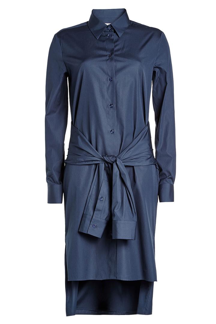 Maison Margiela Maison Margiela Cotton Shirt Dress With Knotted Waist - Blue