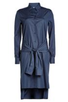 Maison Margiela Maison Margiela Cotton Shirt Dress With Knotted Waist - Blue