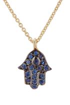 Alemdara Alemdara Yellow Gold Altan Necklace With Blue Sapphires