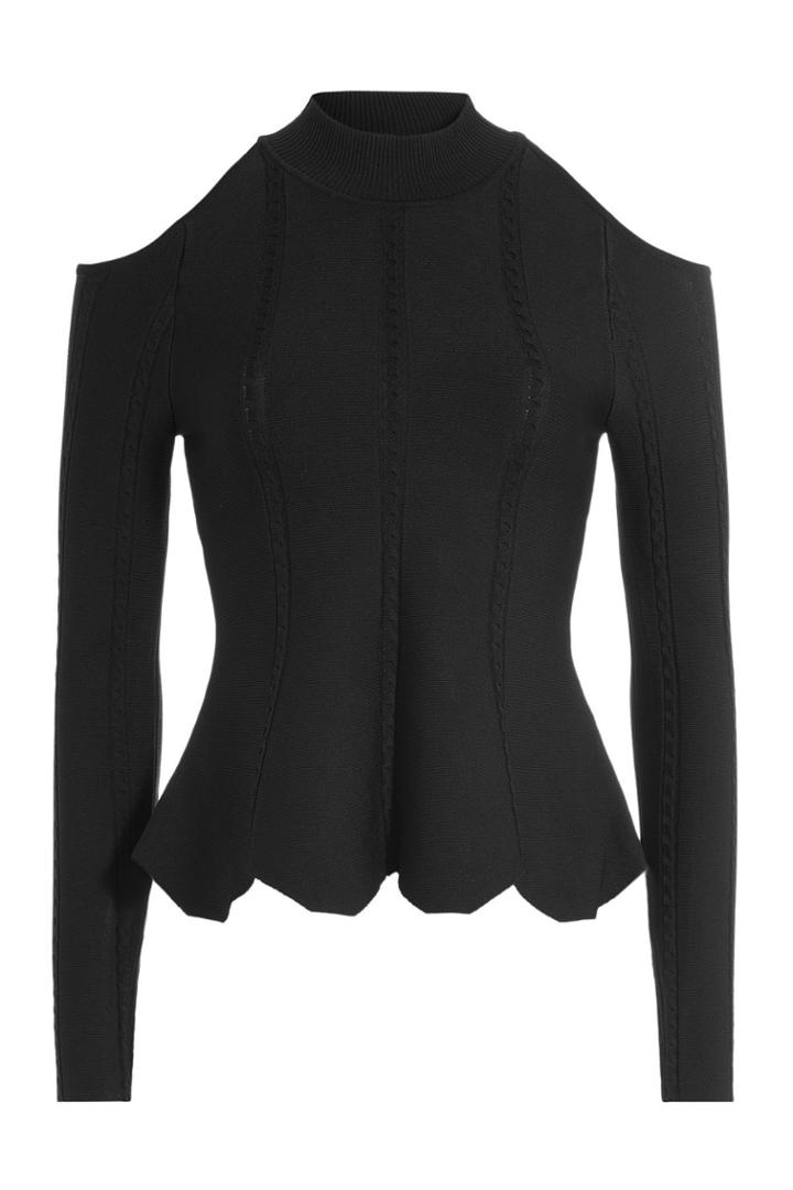 Jonathan Simkhai Jonathan Simkhai Pullover With Cutout Shoulers And Peplum