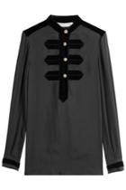 Philosophy Di Lorenzo Serafini Philosophy Di Lorenzo Serafini Blouse With Velvet Detail - Black