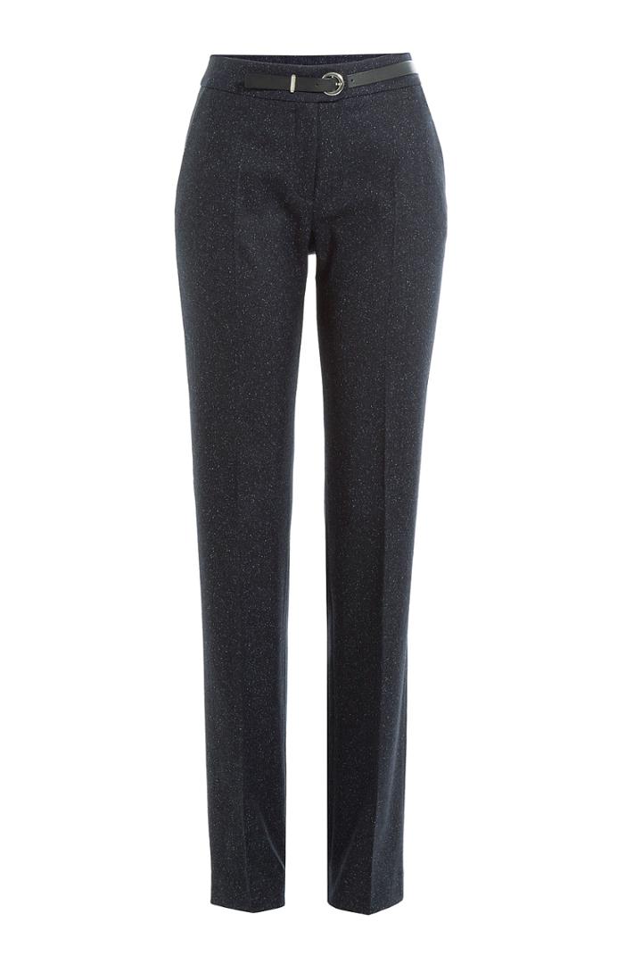 Hugo Hugo Straight Leg Pants With Virgin Wool And Silk - Blue
