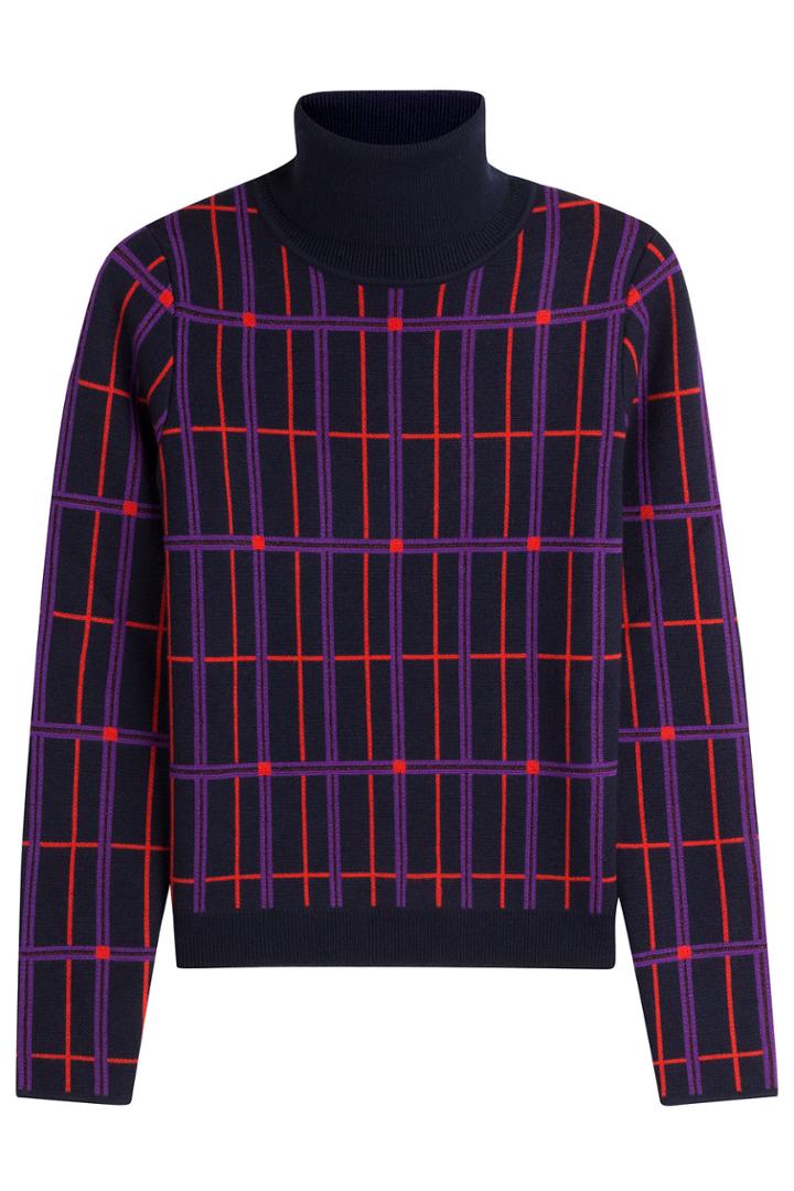 Carven Carven Printed Wool Turtleneck Pullover