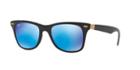 Ray-ban 52 Wayfarer Lit Black Matte Square Sunglasses - Rb4195