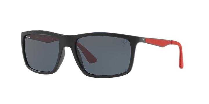 Ray-ban Rb4228m Scuderia Ferrari Black Matte Rectangle Sunglasses