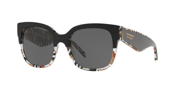 Burberry 56 Black Square Sunglasses - Be4271