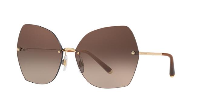 Dolce &amp; Gabbana 64 Gold Square Sunglasses - Dg2204